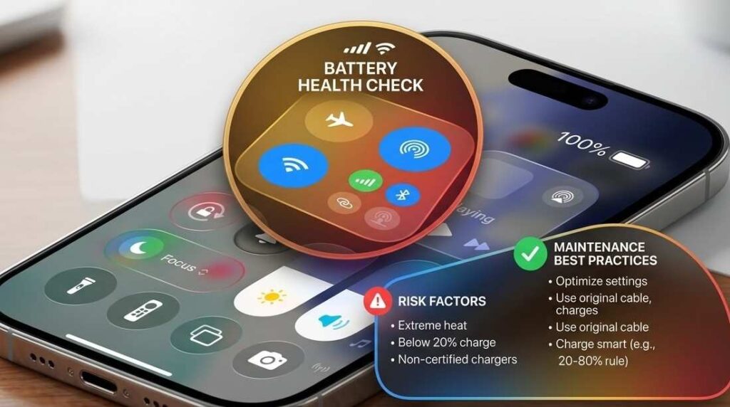 Maintain iPhone battery health with smart charging optimized battery settings and battery-saving tips
