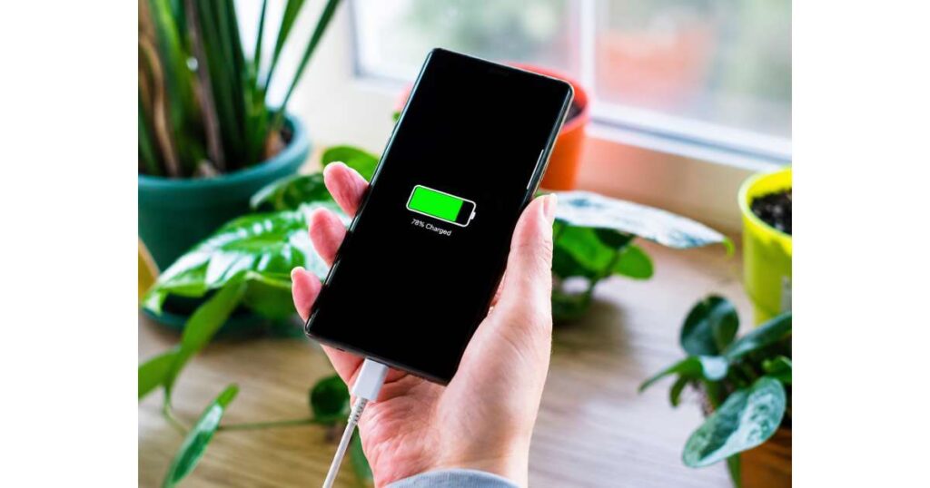iPhone charging with fast charger