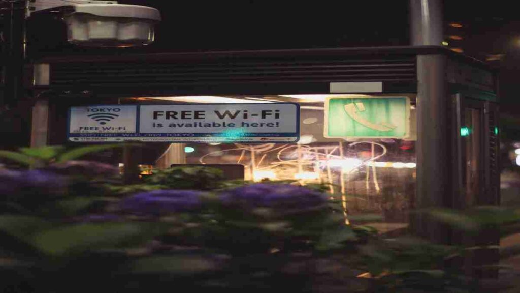 A signboard of free public wifi